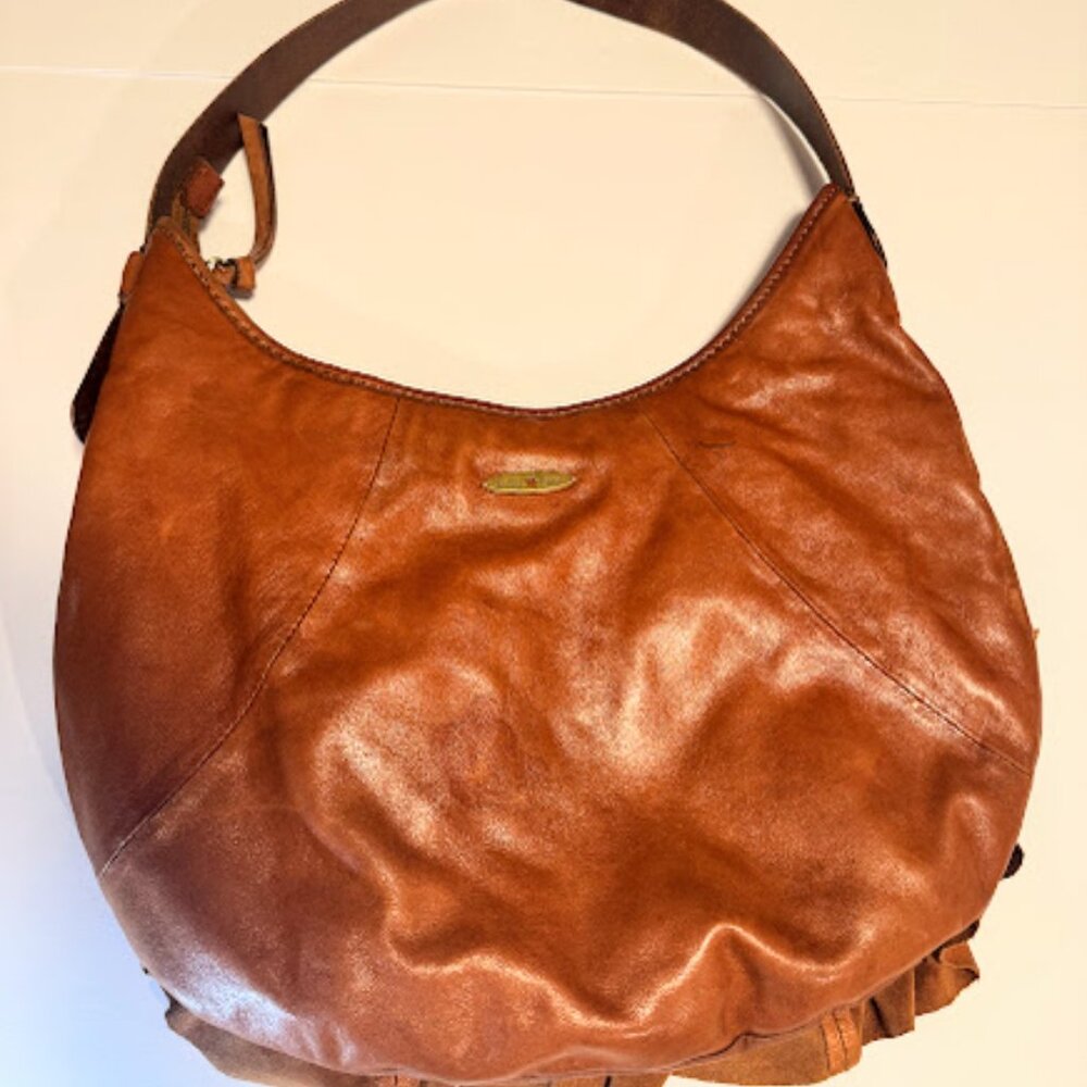 Lucky Brand Ruffled Crossbody Bag in Brown and Tan - Picture 4 of 10
